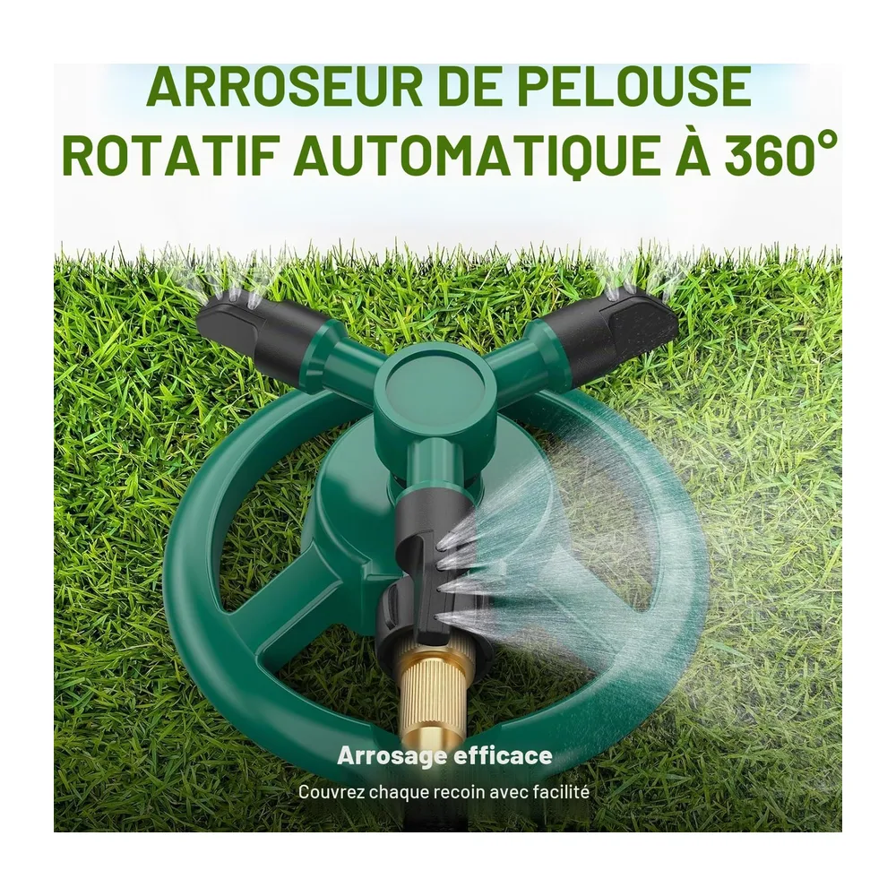 Arrosage Automatique pour Jardin,Arroseur Jardin,Arroseur de Pelouse Automatique Rotatif