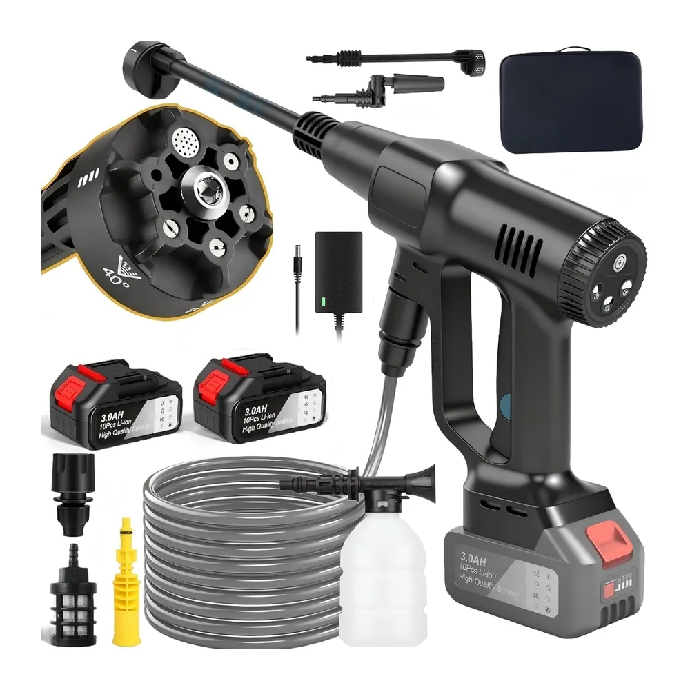 Nettoyeur Haute Pression sans Fil 100 Bar, avec 6.0Ah Batterie, 1000W