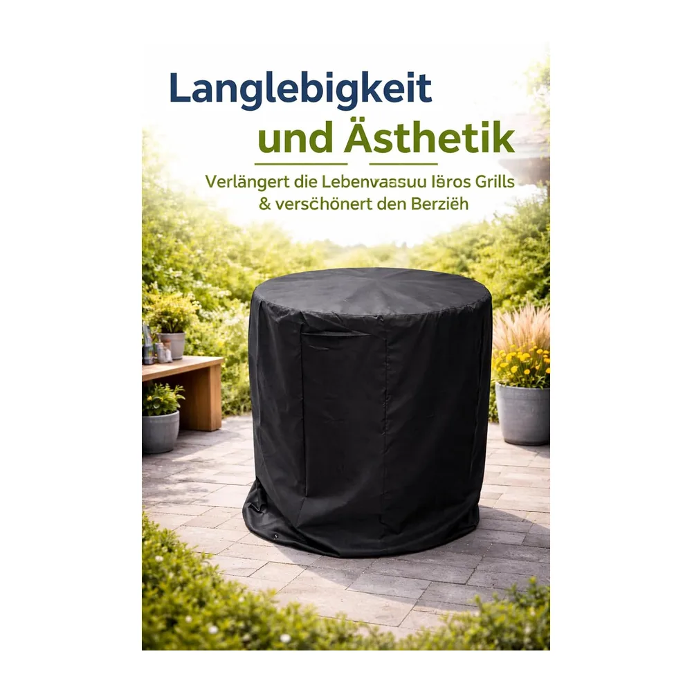 Housse de Barbecue Ronde en Polyester Grande Taille Ø90×120 cm – imperméable, Anti-UV et