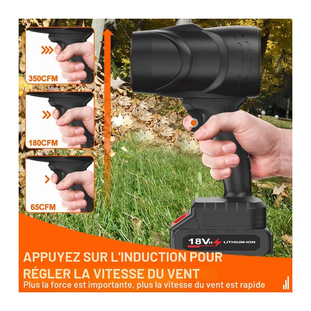 Souffleur Batterie, Mini Souffleur à Feuilles sans Fil 130,000 TR/Min avec Batteries de