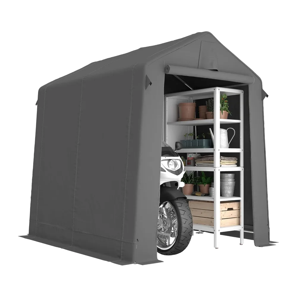 Outsunny 7.5 x 6.2 ft abri de Jardin extérieur imperméable Gris foncé