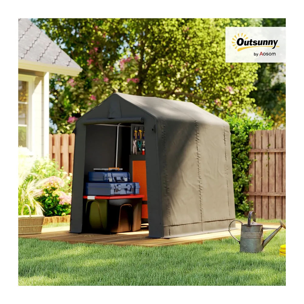 Outsunny 7.5 x 6.2 ft abri de Jardin extérieur imperméable Gris foncé
