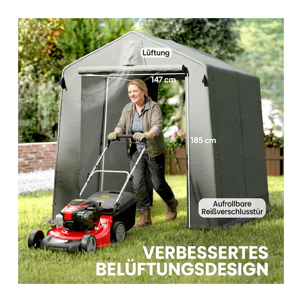 Outsunny 7.5 x 6.2 ft abri de Jardin extérieur imperméable Gris foncé