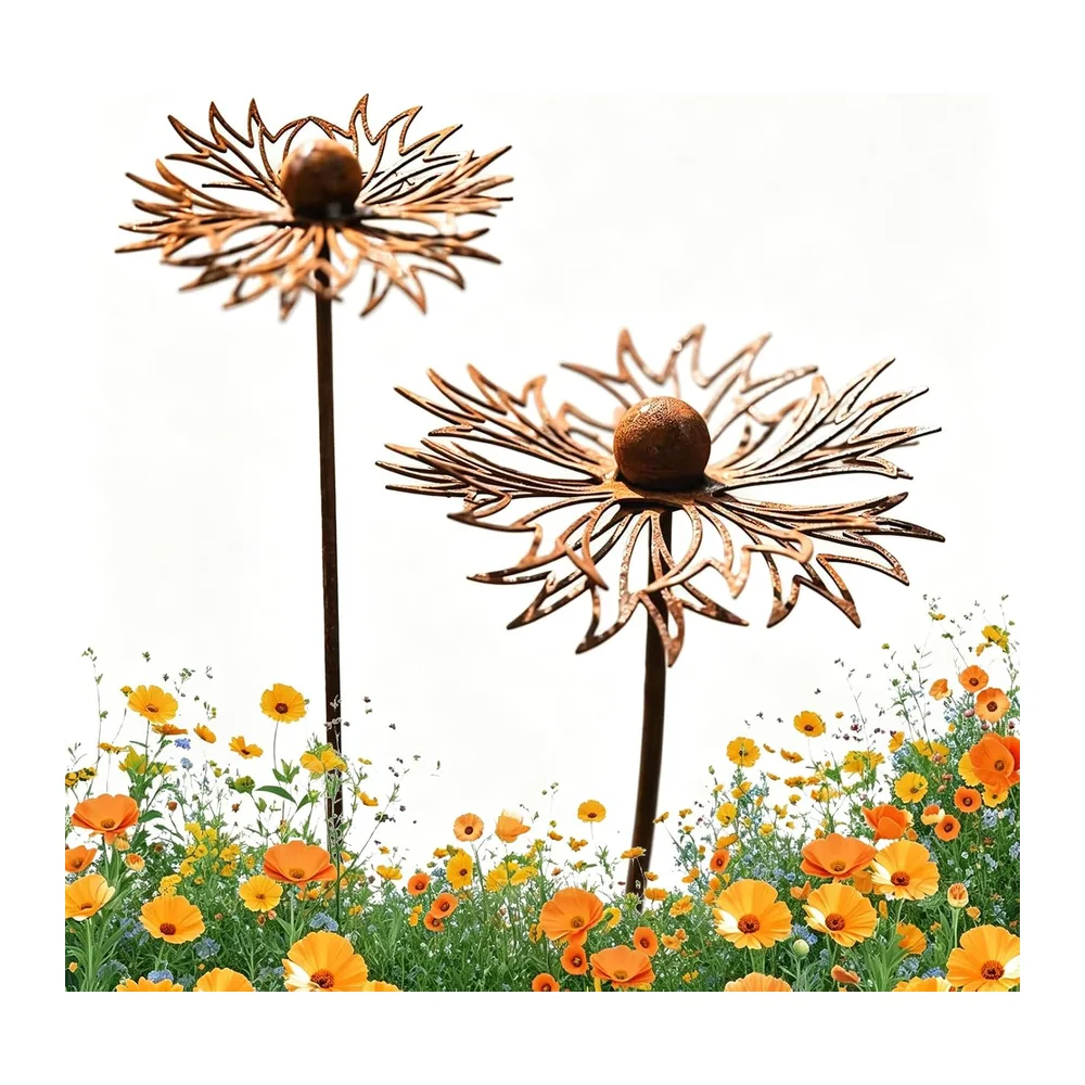 Décoration Jardin,2 Pièces Piquet de Jardin,Piquets Décoratifs en Fer,Piquets de Jardins