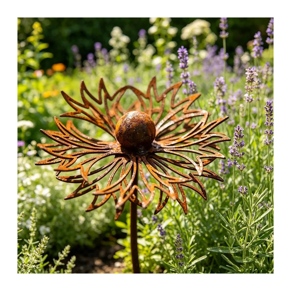 Décoration Jardin,2 Pièces Piquet de Jardin,Piquets Décoratifs en Fer,Piquets de Jardins