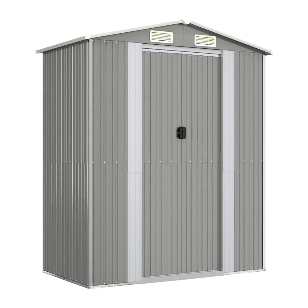 Abri de Jardin Gris Clair 192x108x223 cm Métal galvanisé,Cabanes & abris de