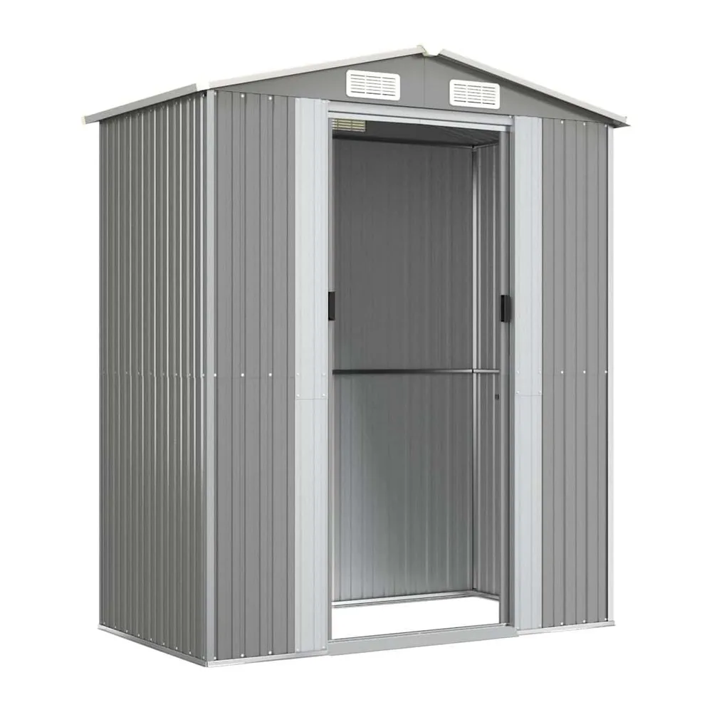 Abri de Jardin Gris Clair 192x108x223 cm Métal galvanisé,Cabanes & abris de