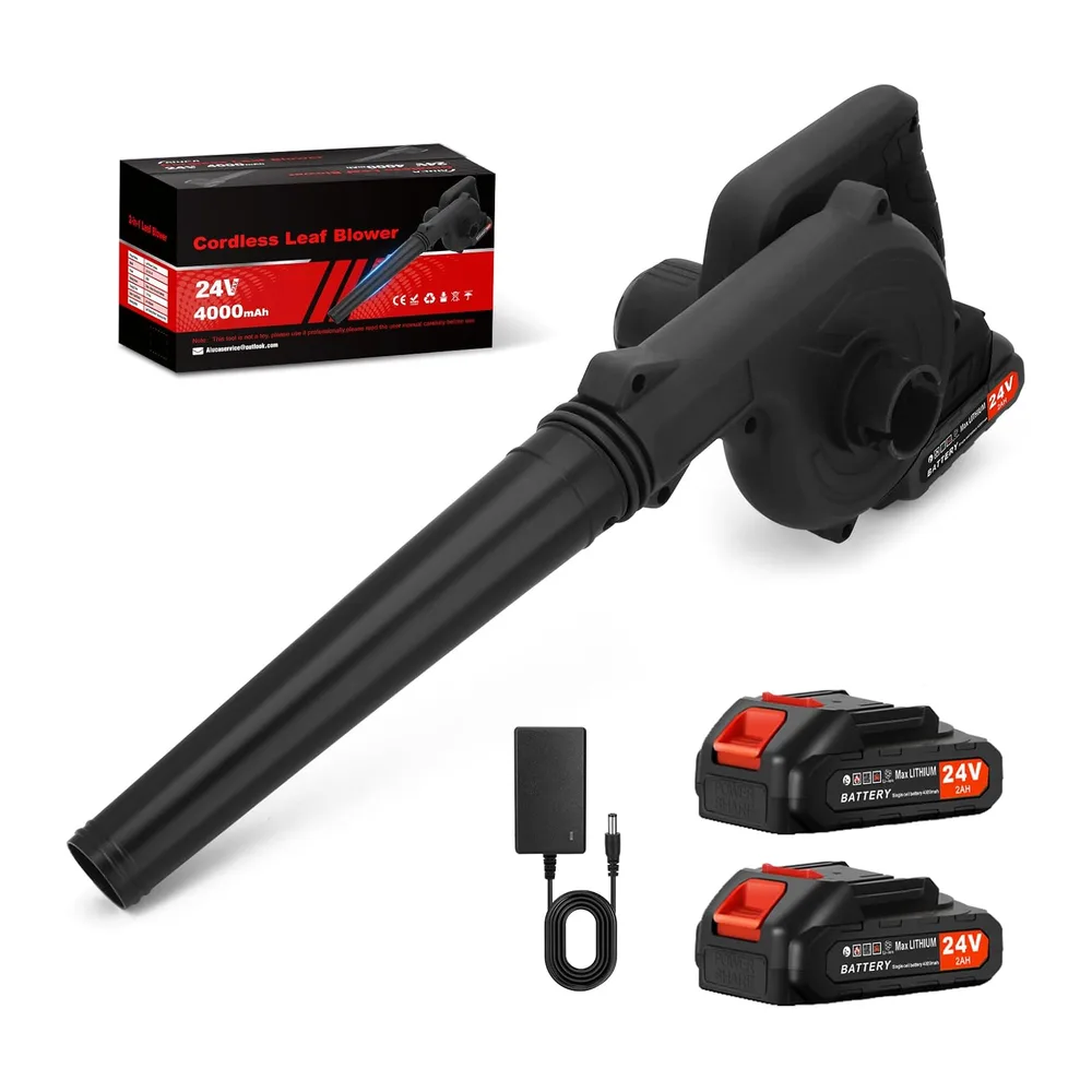 Souffleur de Feuilles sans Fil 24V – Lot 2 Accus 2000mAh & Chargeur