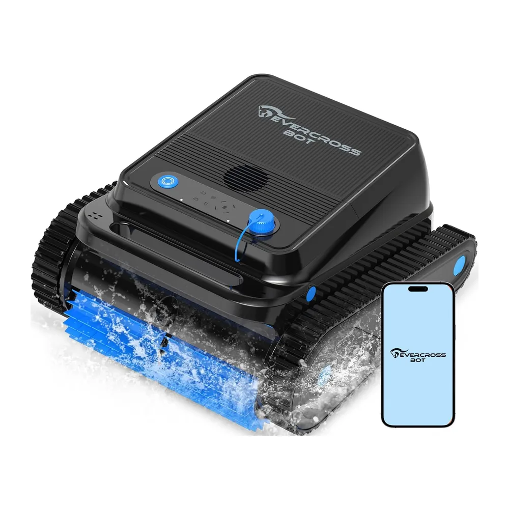 (2026 Nouveau) EVERCROSS BOT Robot Piscine sans Fil Fond et parois avec Ligne d’Eau, 120