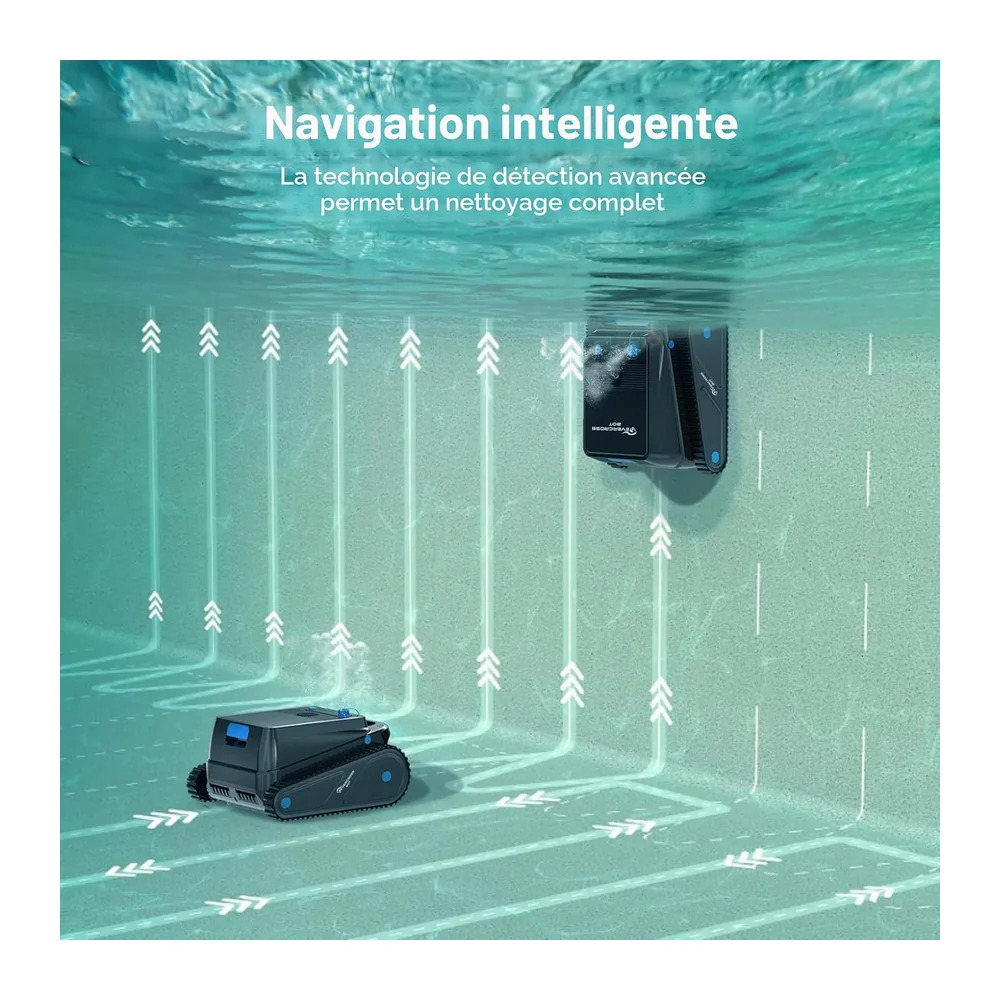 (2026 Nouveau) EVERCROSS BOT Robot Piscine sans Fil Fond et parois avec Ligne d’Eau, 120