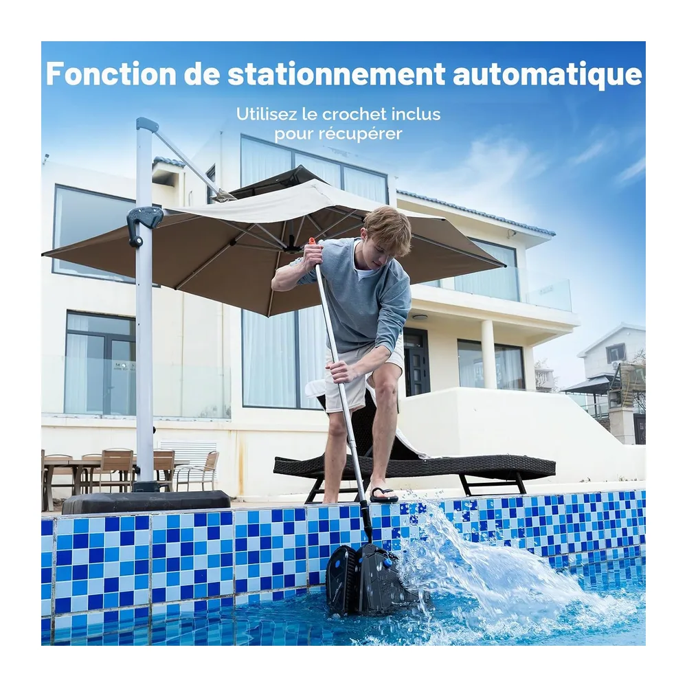 (2026 Nouveau) EVERCROSS BOT Robot Piscine sans Fil Fond et parois avec Ligne d’Eau, 120