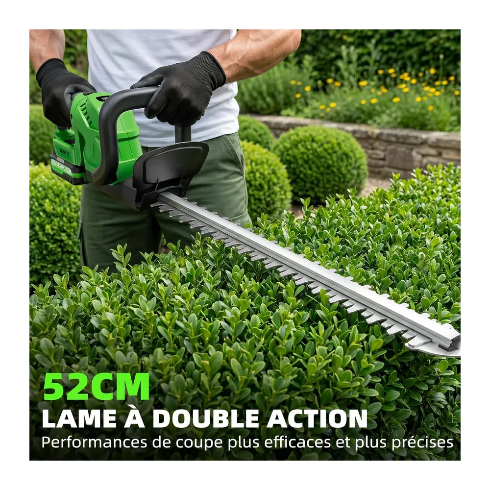 Taille-haie sans Fil de 50,8 cm (Comprend 2 Batteries et Chargeur), Taille-haie