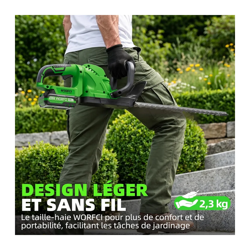Taille-haie sans Fil de 50,8 cm (Comprend 2 Batteries et Chargeur), Taille-haie