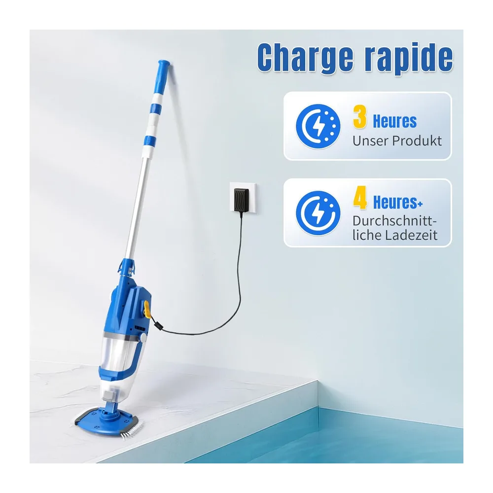 LEADZM Aspirateur Piscine sans Fil 4500mAh (Bleu)