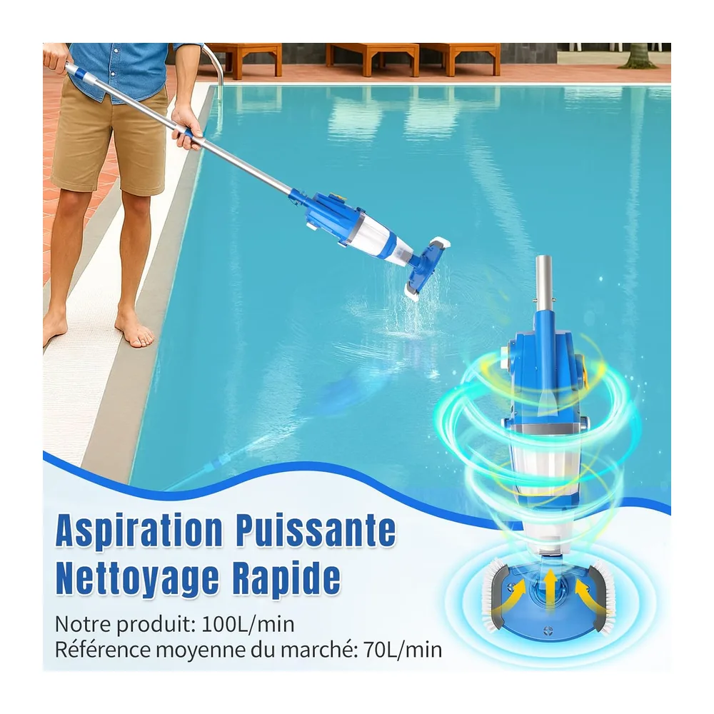 LEADZM Aspirateur Piscine sans Fil 4500mAh (Bleu)