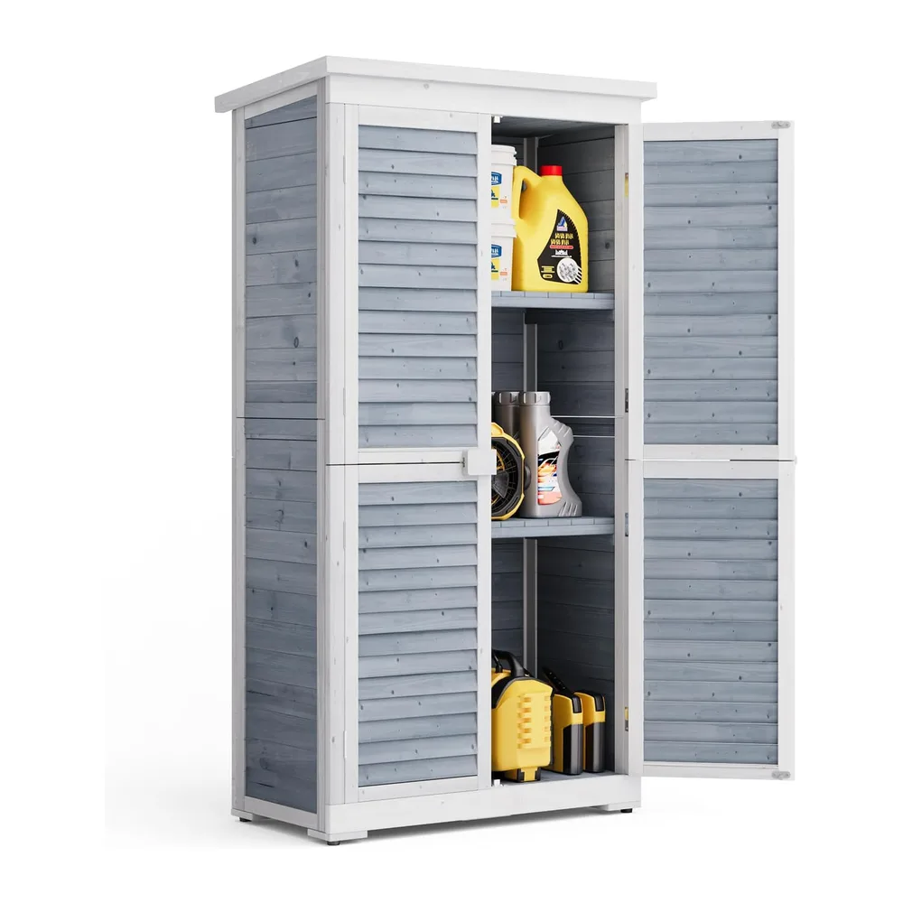 Armoire de Jardin en Bois pour Outils 160 x 87 x 47 cm Remise pour Utilisation Extérieure