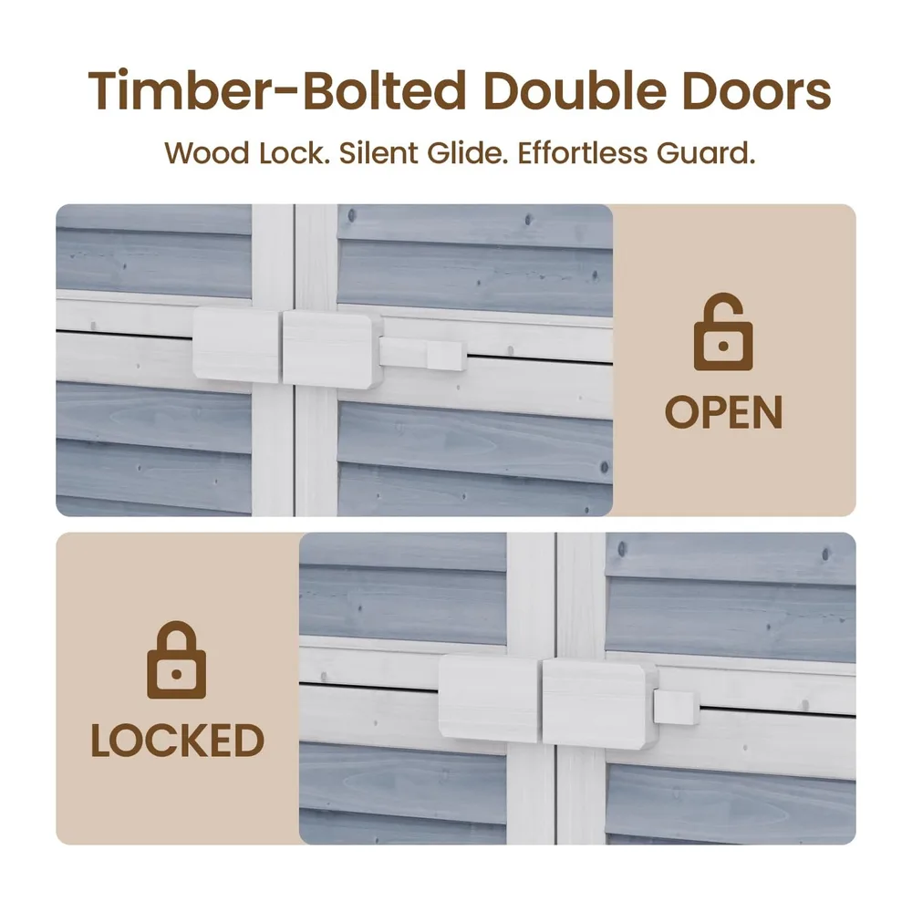 Armoire de Jardin en Bois pour Outils 160 x 87 x 47 cm Remise pour Utilisation Extérieure