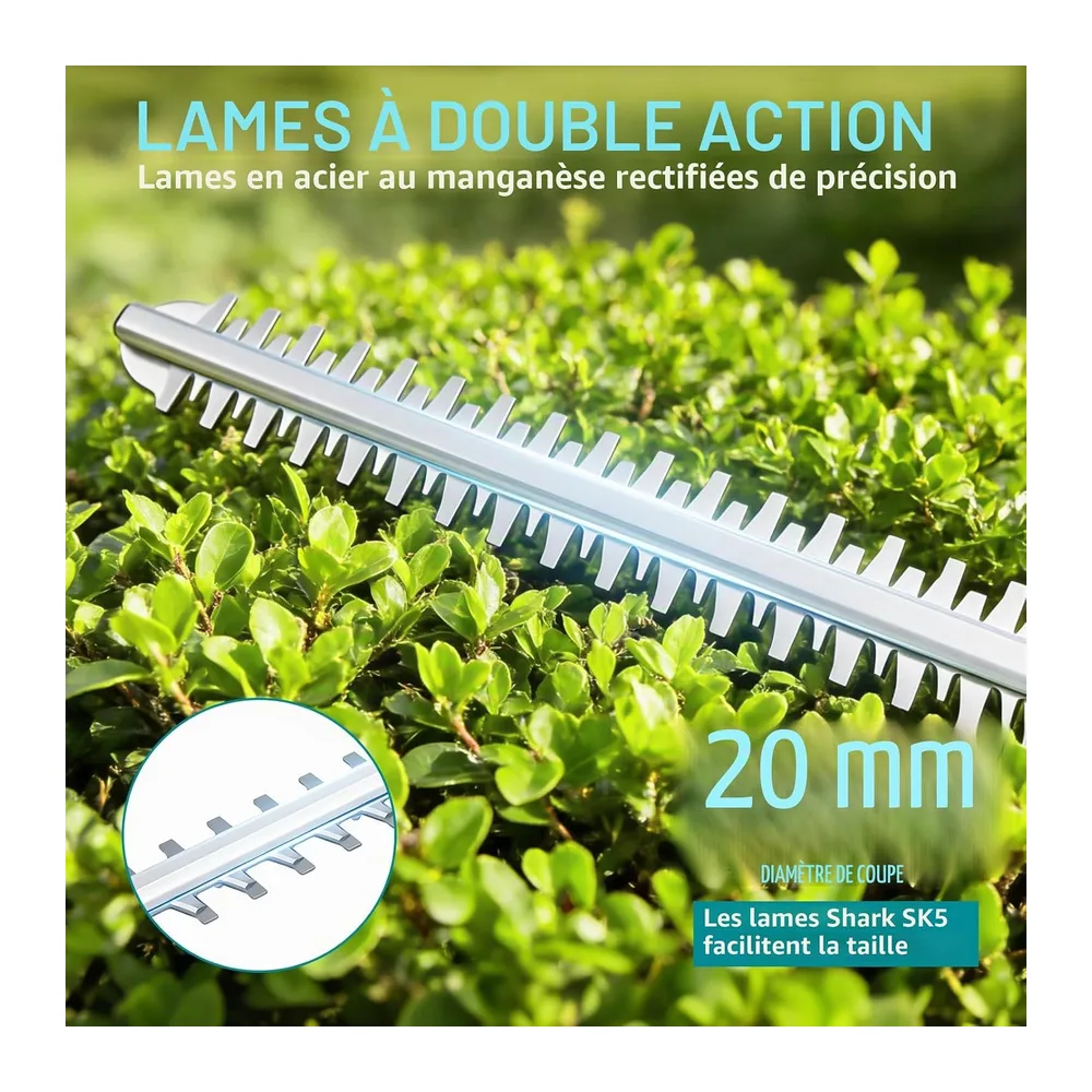 Yofidra Taille-haie électrique sans Fil, 3300 TR/Min, 5 Vitesses