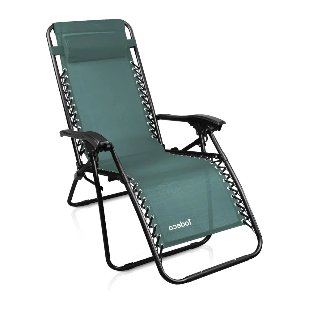 Todeco Chaises Longues Zéro Gravité, Fauteuils Relax de Jardin Pliables en Textilène