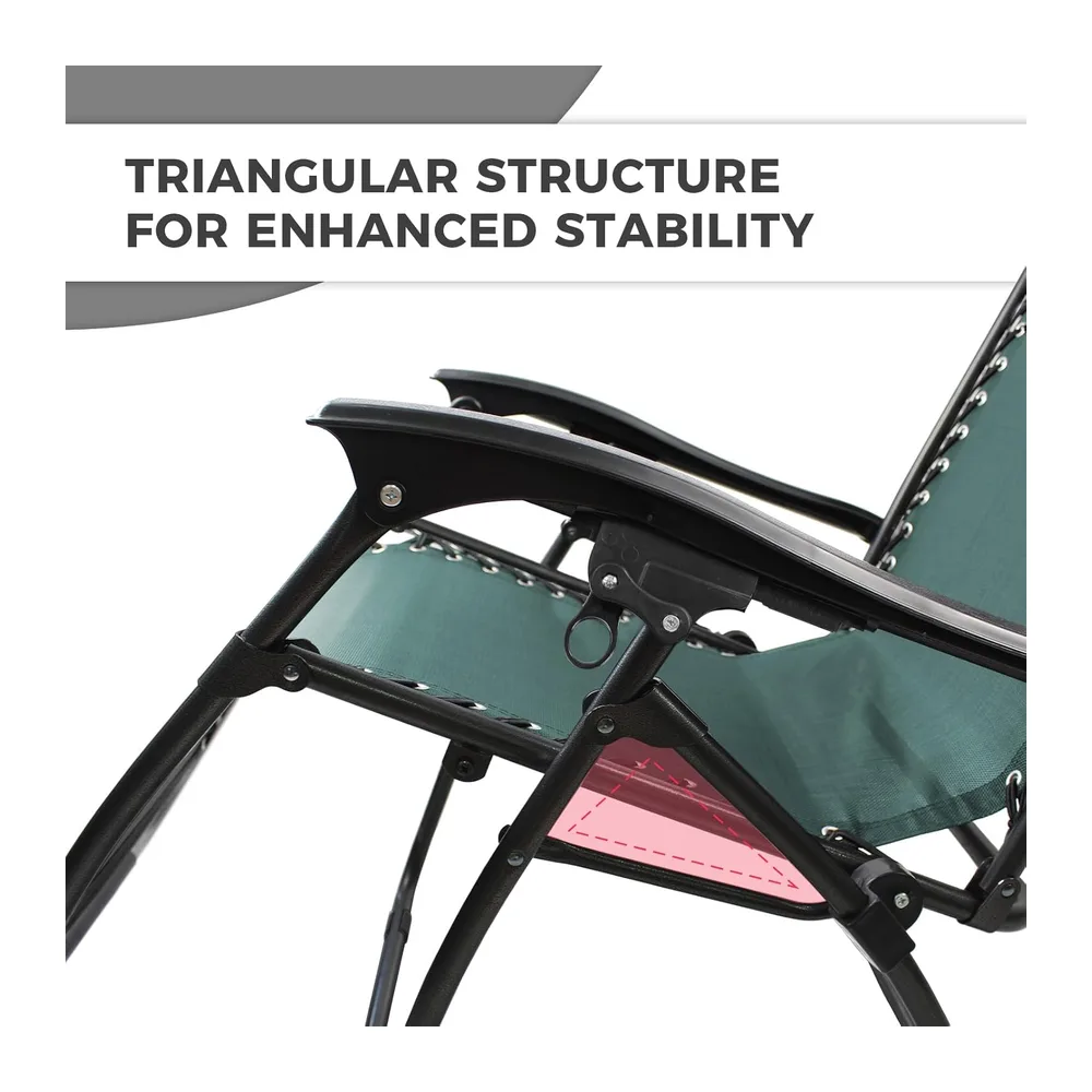 Todeco Chaises Longues Zéro Gravité, Fauteuils Relax de Jardin Pliables en Textilène