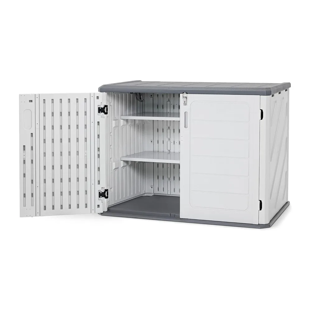 M MACROUT Coffre de Jardin Rangement Extérieur Étanche 700 L avec Étagères