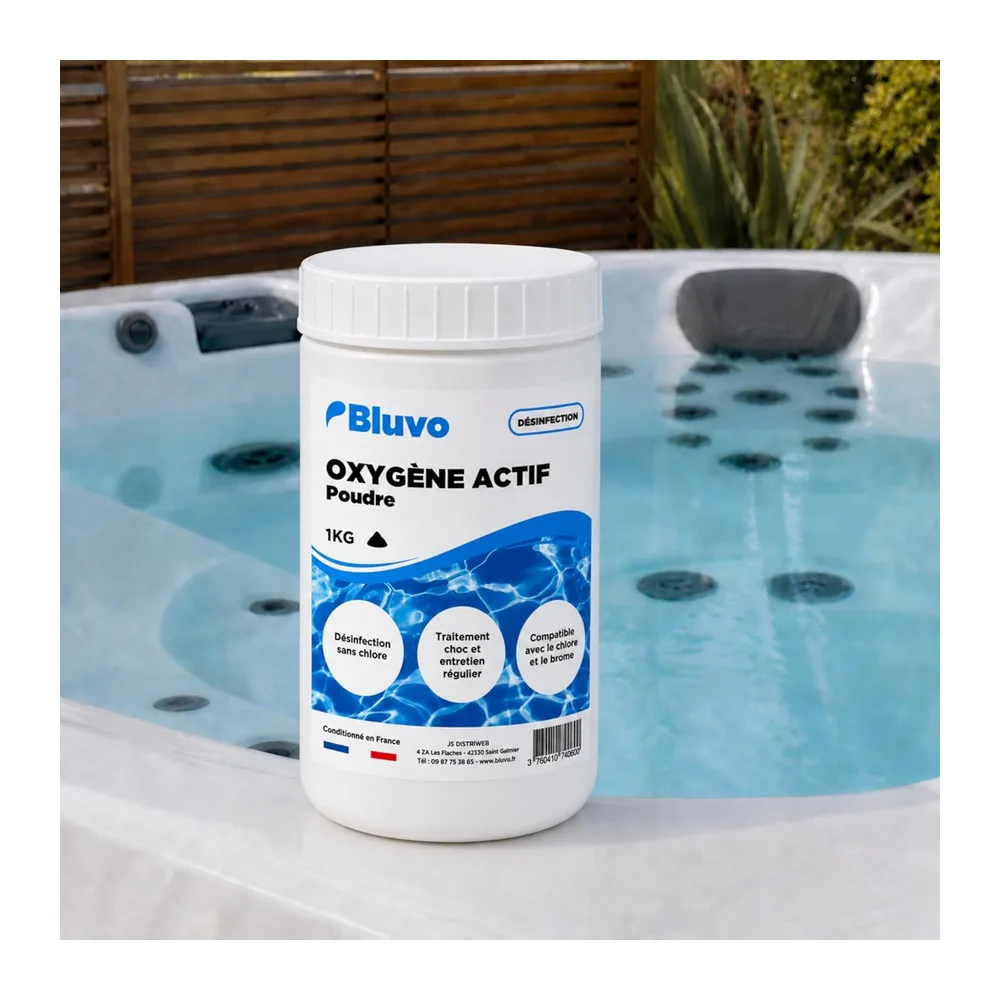Oxygène Actif Poudre 1KG – Traitement Choc sans Chlore pour Spa et Piscine