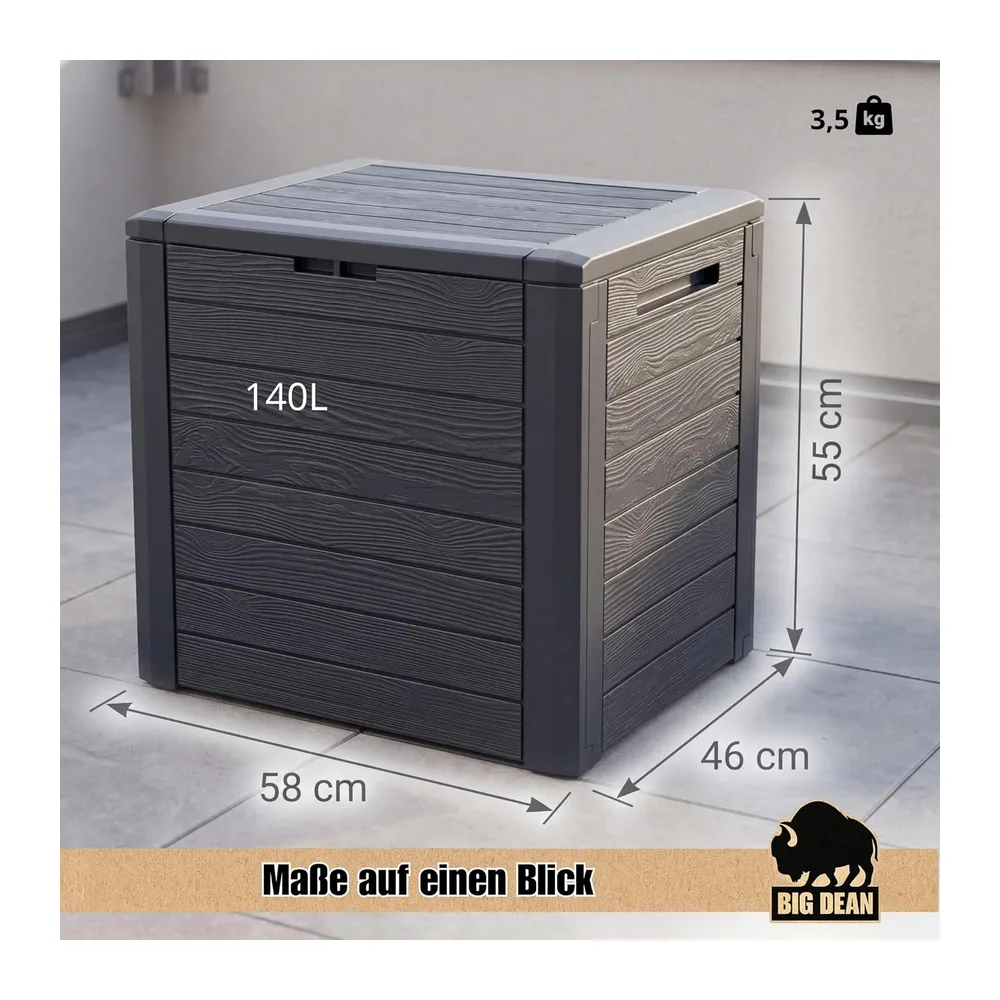 BigDean Petite boîte de jardin compacte 140 l, idéale pour balcon et petites surfaces