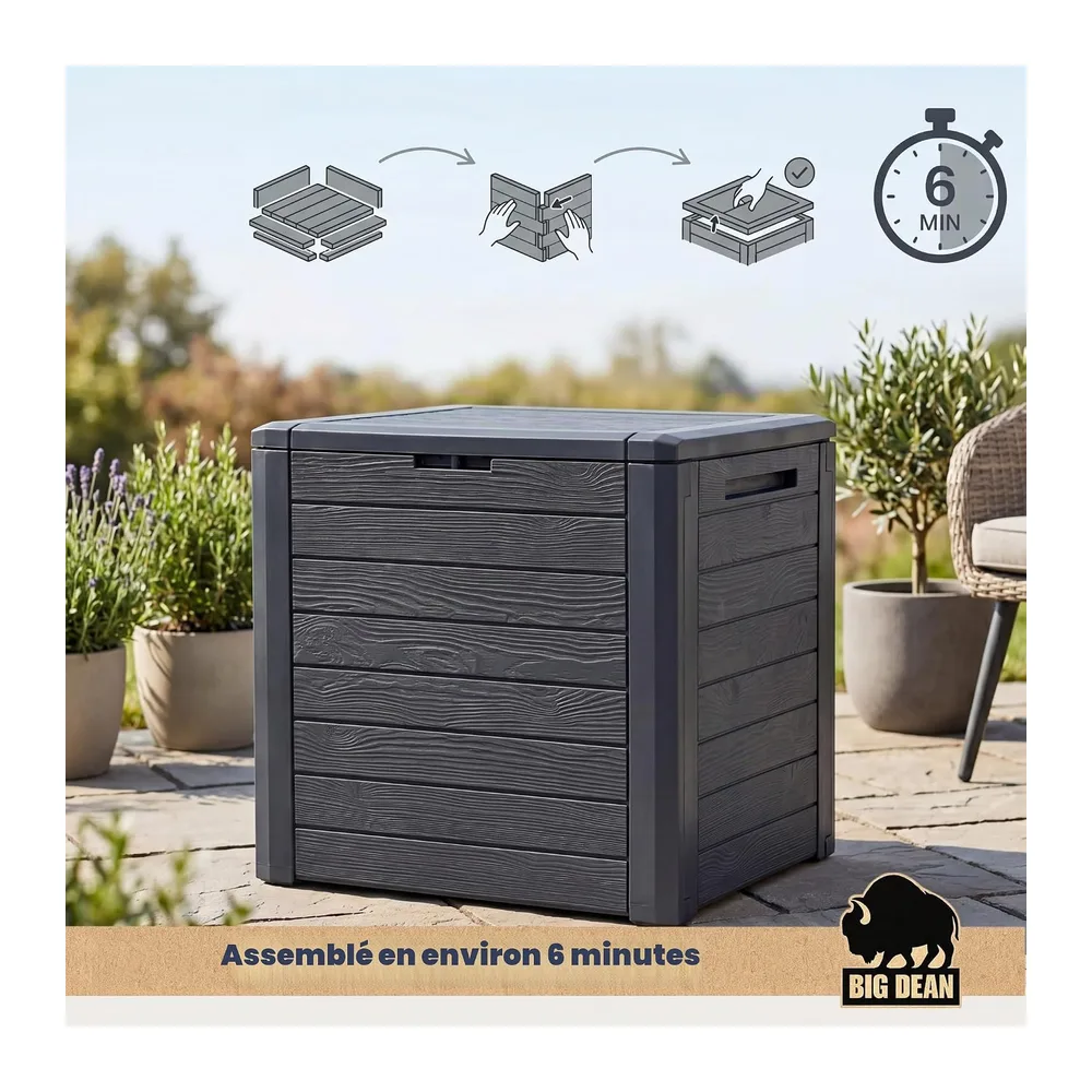 BigDean Petite boîte de jardin compacte 140 l, idéale pour balcon et petites surfaces