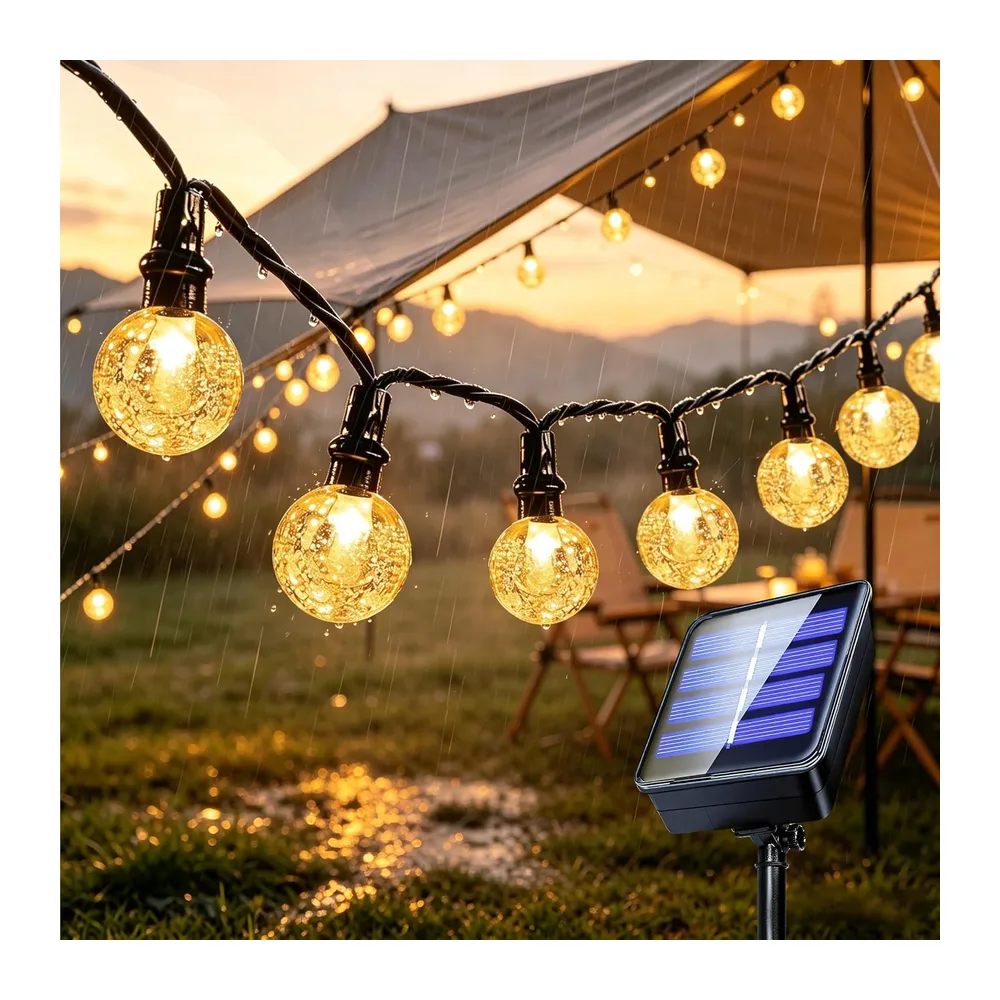 Guirlande Lumineuse Exterieure Solaire 7M 50LED, 8 Modes