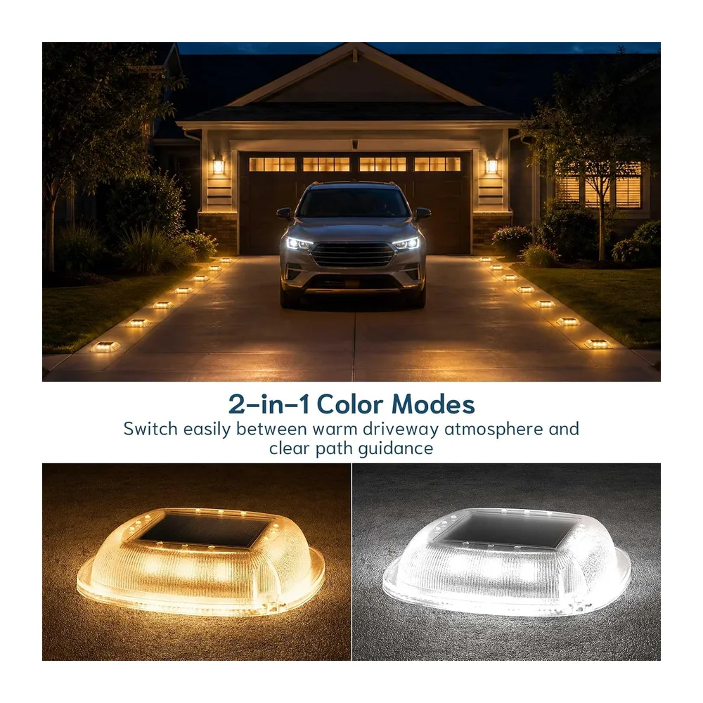 Lampe Solaire Exterieur, Lumiere Solaire Exterieur avec 2 Couleurs