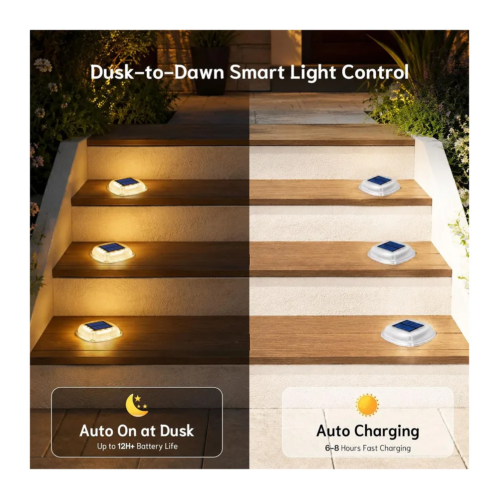Lampe Solaire Exterieur, Lumiere Solaire Exterieur avec 2 Couleurs