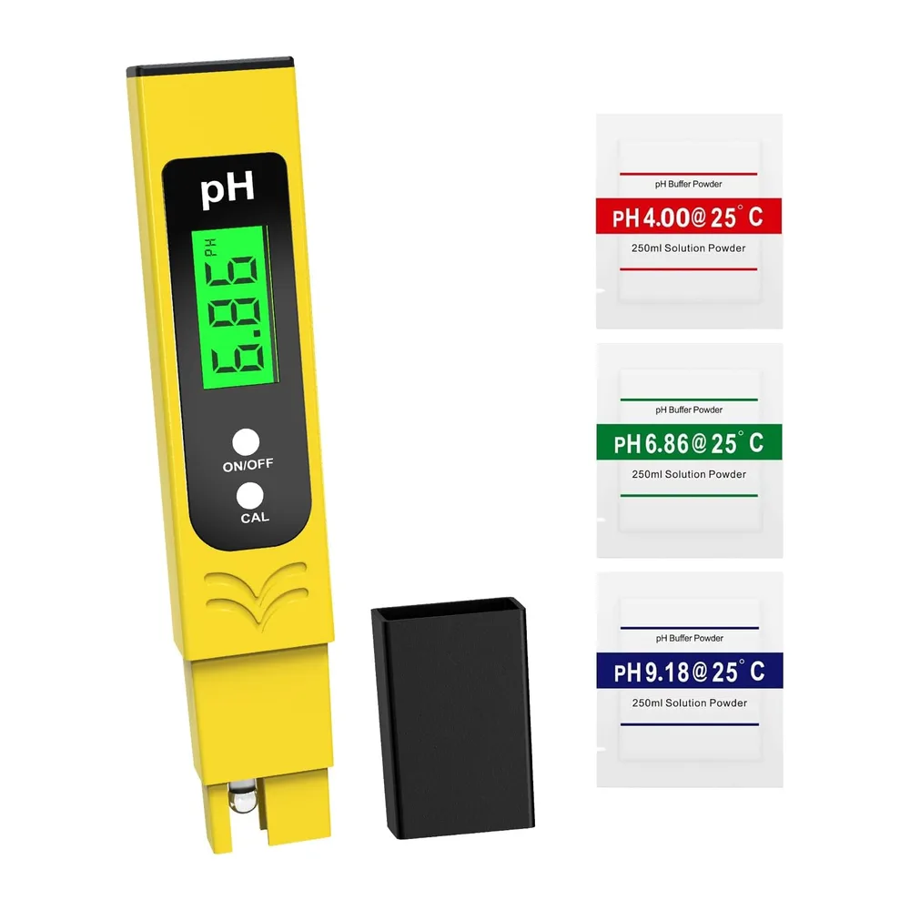 pH Metre Haute Précision (± 0.01), Testeur pH Piscine avec Écran LED Rétroéclairé Bleu et
