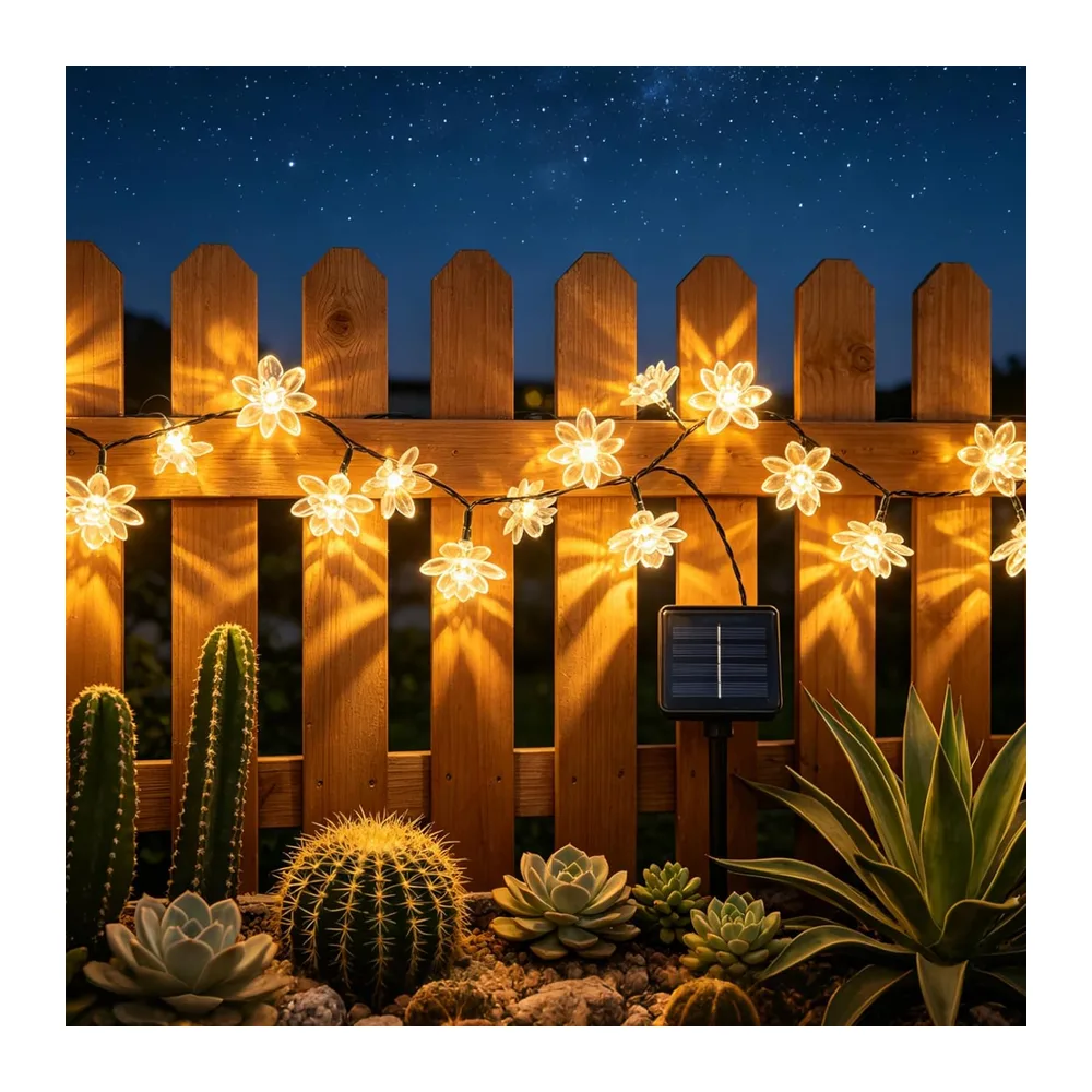 TaimeiMao Guirlande Lumineuse Exterieur Solaire,LED Imperméable Lumières Fleur,Fleurs de