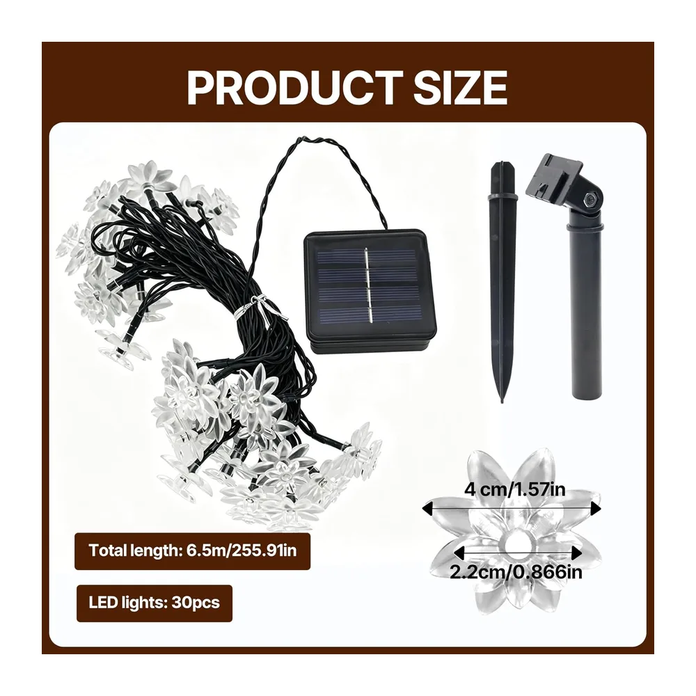 TaimeiMao Guirlande Lumineuse Exterieur Solaire,LED Imperméable Lumières Fleur,Fleurs de