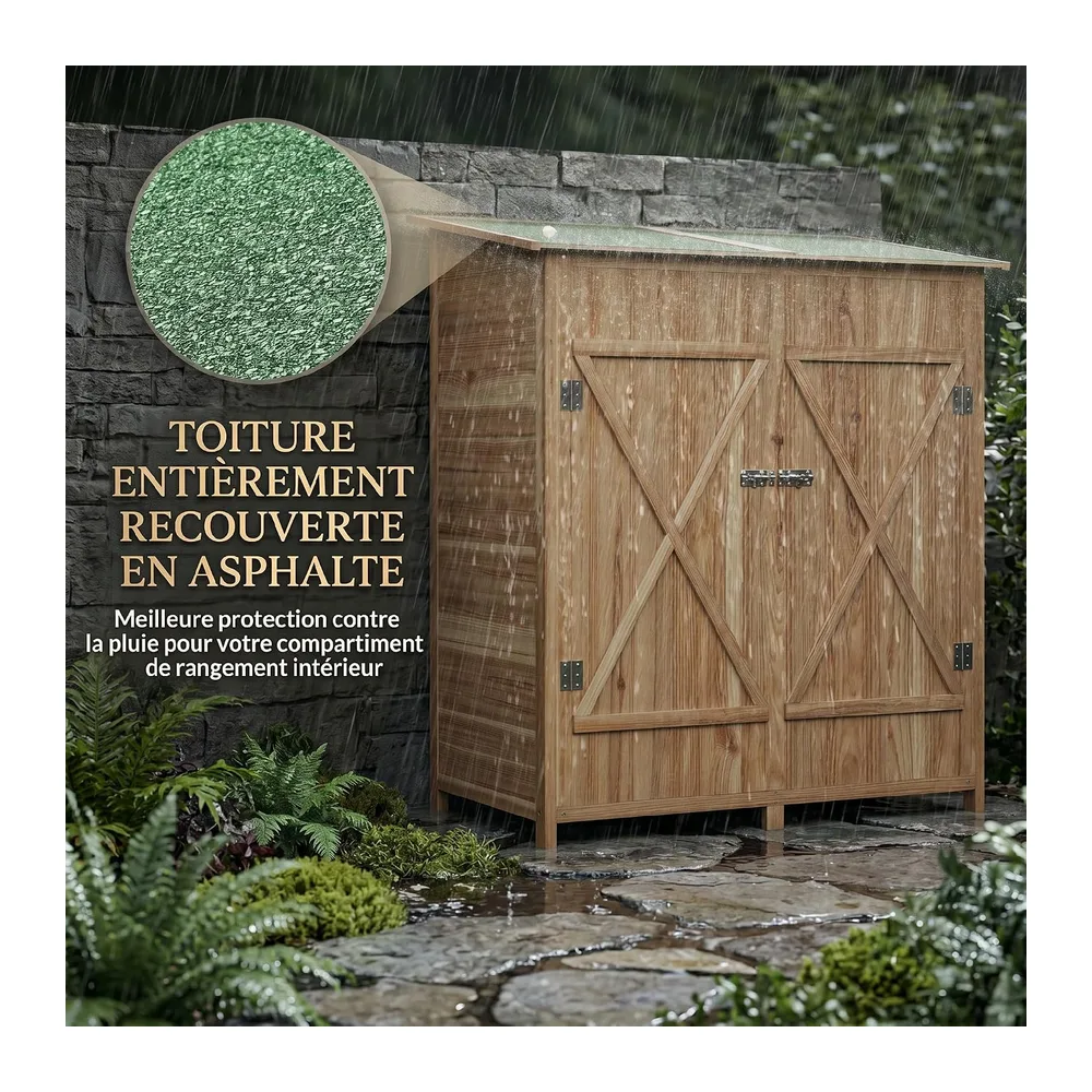 Outsunny Armoire de Jardin 2 Portes Verrouillables 140L x 75l x 157H cm