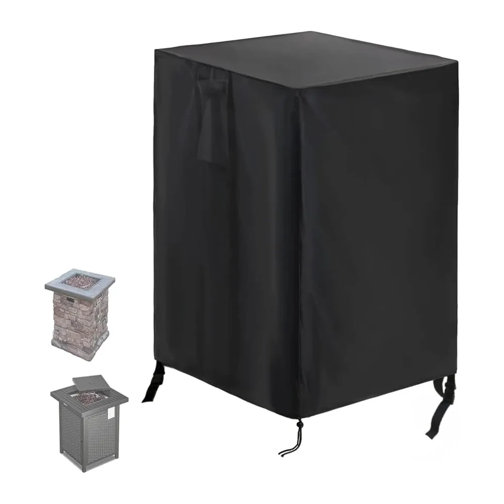 Housse de brasero carrée imperméable et coupe-vent 420D robuste avec cordon de serrage