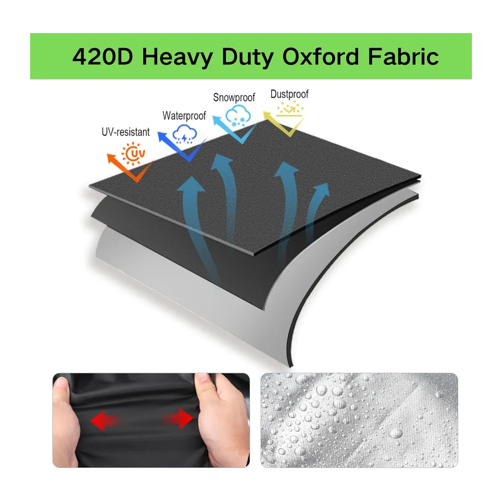 Housse de brasero carrée imperméable et coupe-vent 420D robuste avec cordon de serrage