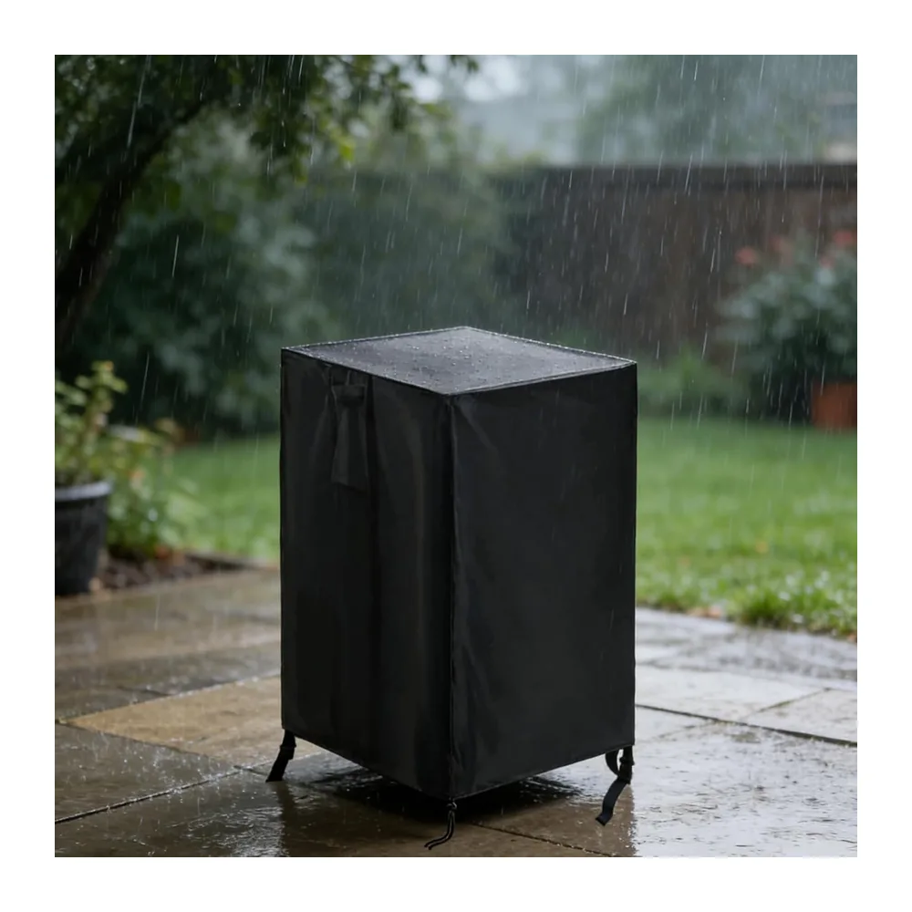 Housse de brasero carrée imperméable et coupe-vent 420D robuste avec cordon de serrage