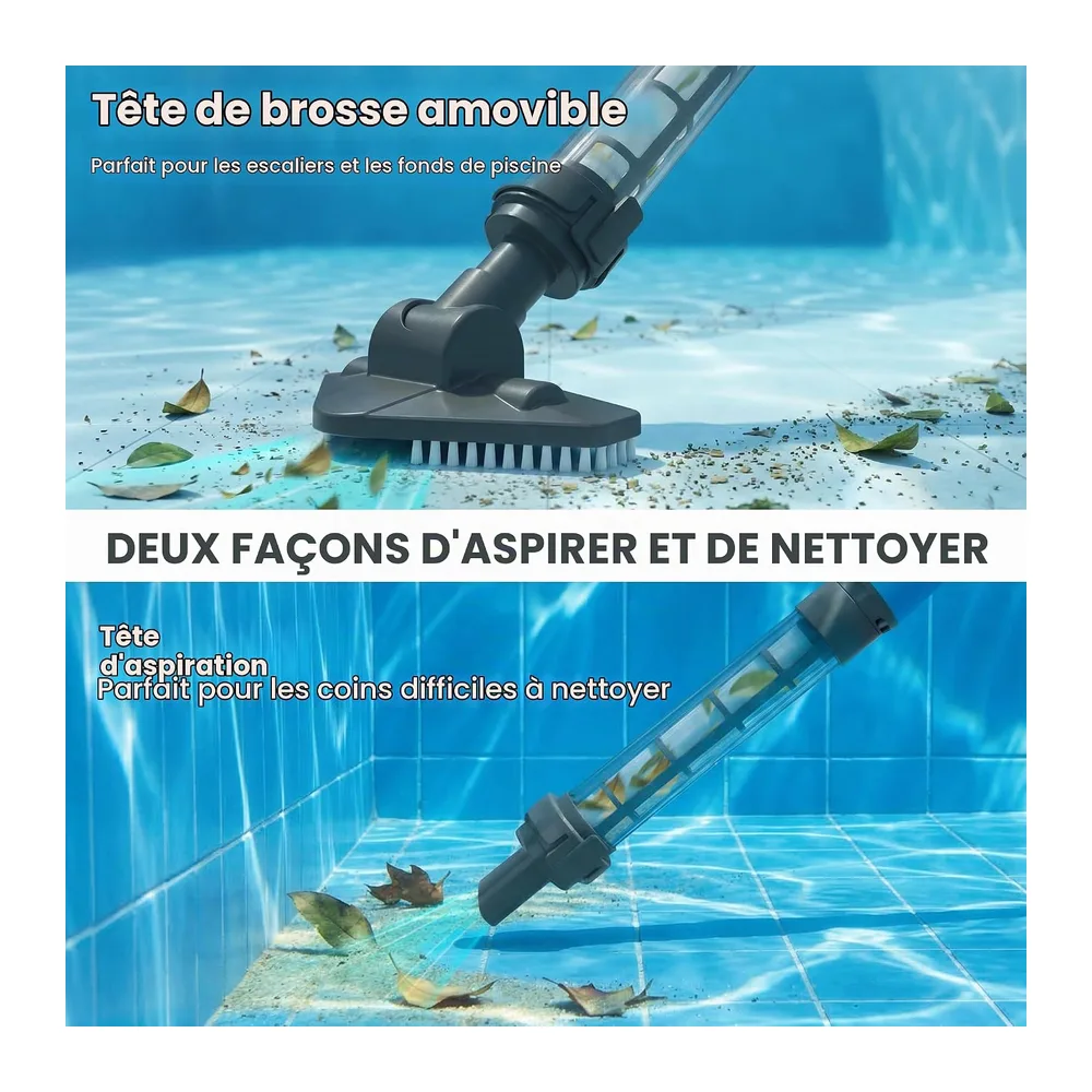 Aspirateur de Piscine sans Fil, aspirateur de Fond Rechargeable avec jusqu'à 60 Min
