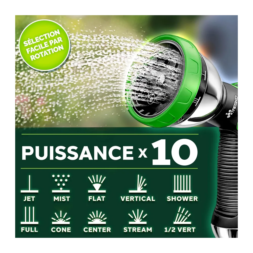 TRESKO® Tuyau d'arrosage Flexible et Extensible pour Jardin