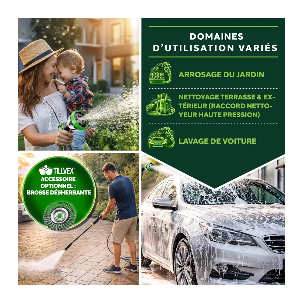 TRESKO® Tuyau d'arrosage Flexible et Extensible pour Jardin