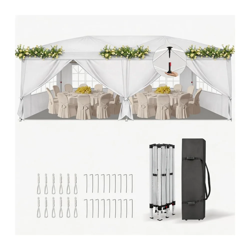 LEADZM Tonnelle pliante One-Touch, cadre en métal, imperméable, protection UV 50+