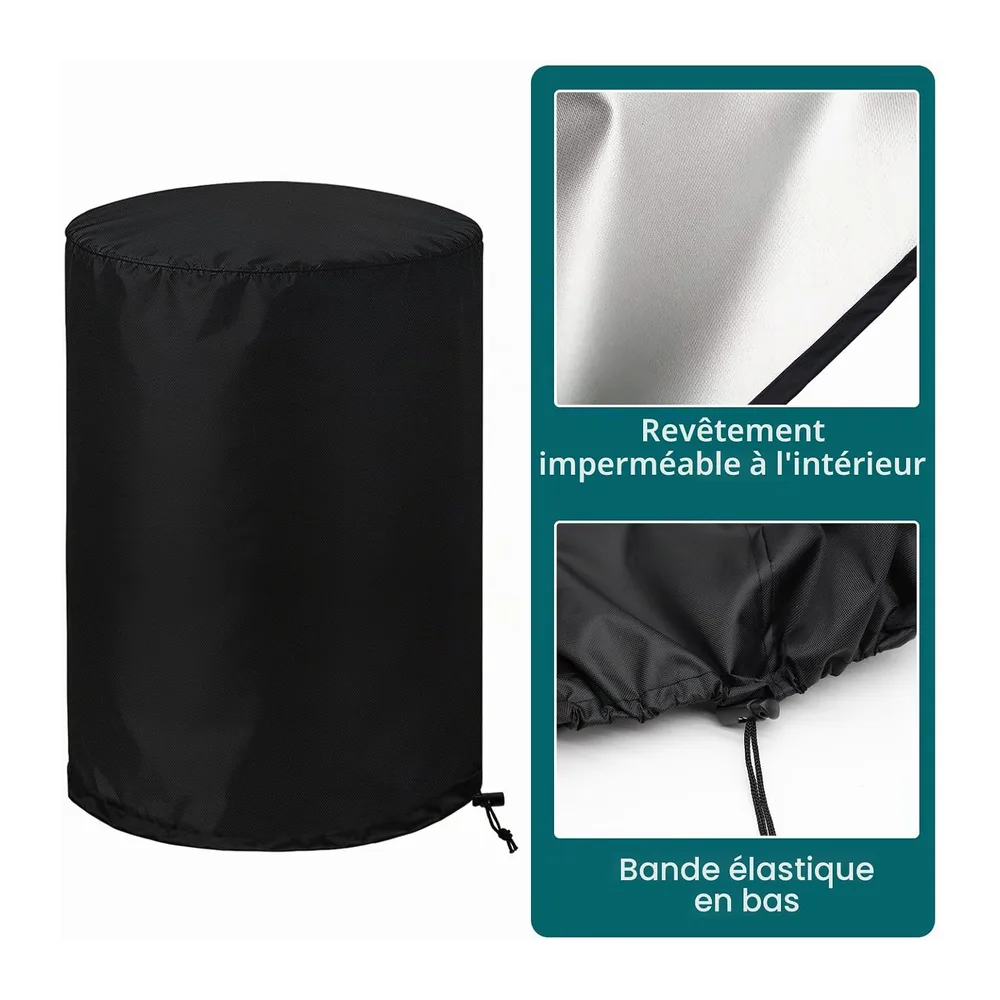 Housse Barbecue Extérieure Ø90×120 cm, 420D Oxford Imperméable pour Housse Barbecue Rond