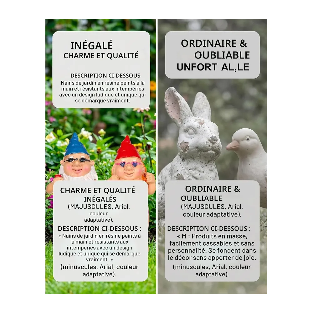 Nain de Jardin Humoristique - Paire de Nains Nus Coquins Homme Femme, Statuettes
