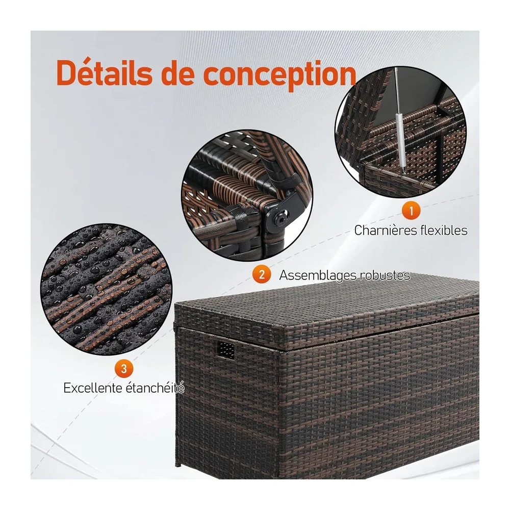 LEADZM Coffre de rangement d'extérieur étanche pour jardin – Coffre en aluminium et