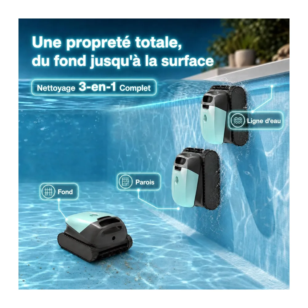 Beatbot Sora 10 Robot Piscine sans Fil,25700 LPH,Capacité du Filtre 5L