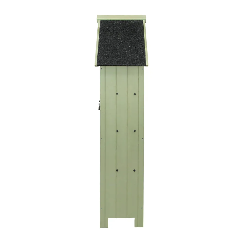 Abri de Jardin en Bois Vert 66 x 46 x 178 cm Cabane Cabanon Toit en Asphalte