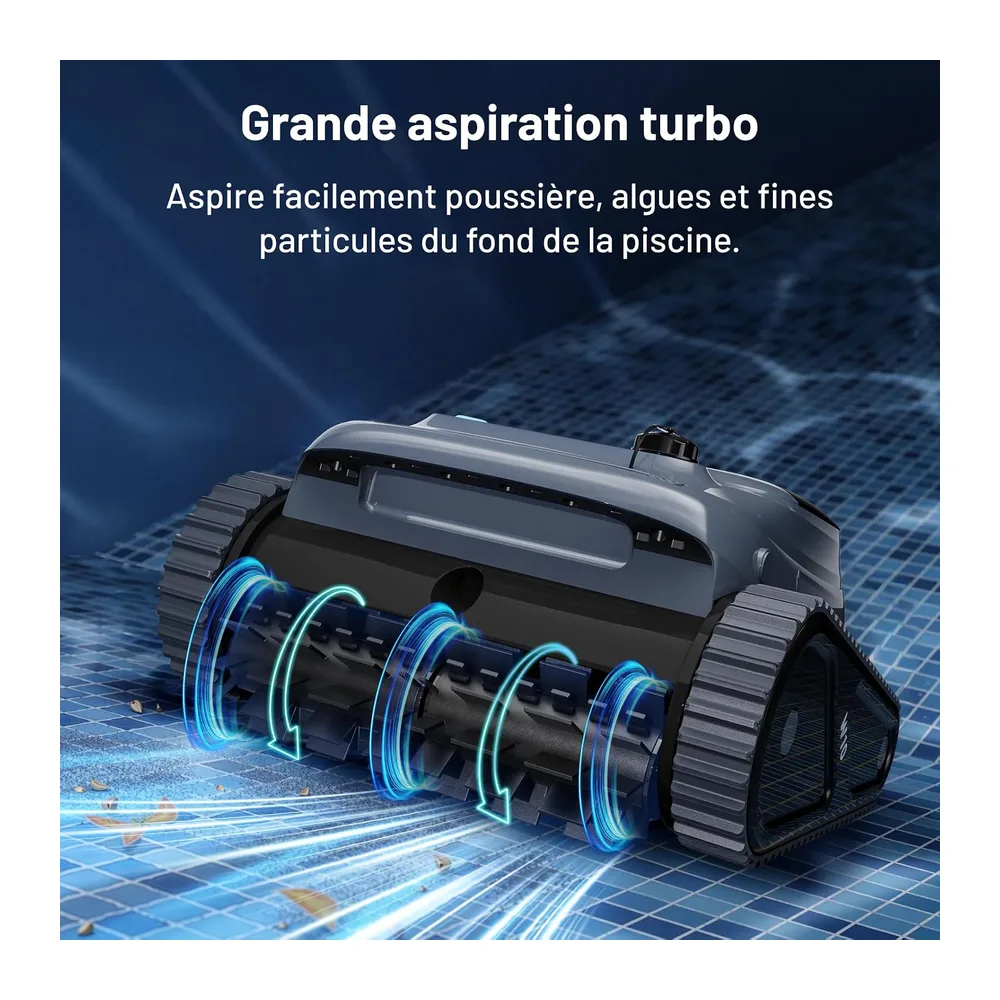 VONKO W10 Robot Piscine sans Fil, Aspirateur Piscine avec Navigation IA, Nettoyage