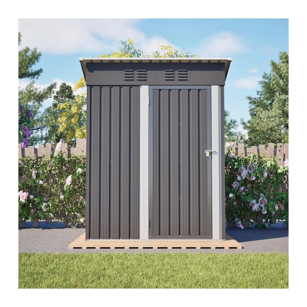 Abri de Jardin Métal 152x84x182 cm - Petit Cabane de Rangement Extérieur pour Outils