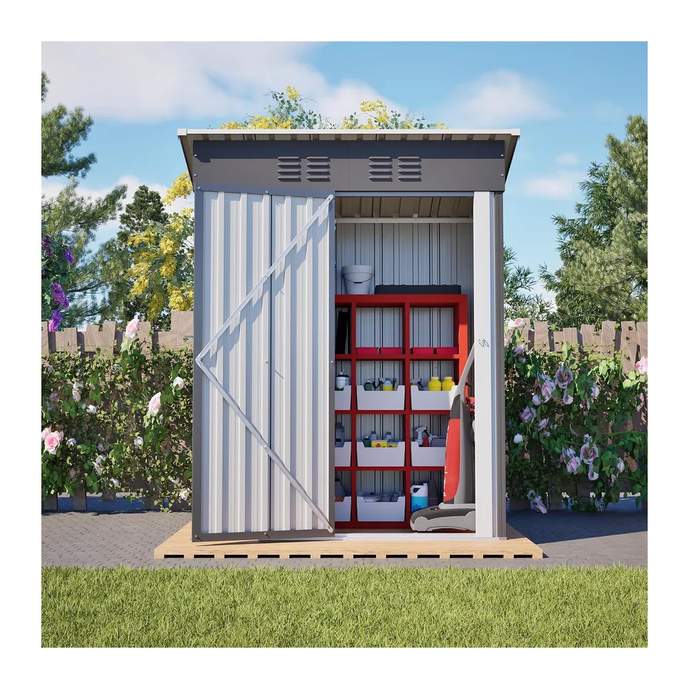 Abri de Jardin Métal 152x84x182 cm - Petit Cabane de Rangement Extérieur pour Outils